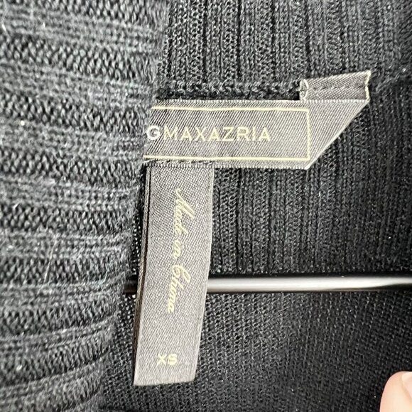 BCBGMAXAZRIA Black Turtleneck Belted Wool Fit & Flare Dress Size XS Career Work - Picture 3 of 5